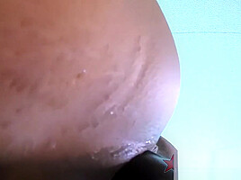 Fucking my pussy with my big black dildo