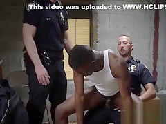 GAY hardcore INTERRACIAL THREESOME in the crime SCENE