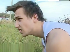 Gay guys having sex in public Muscular Studs Fuck in The Grassy Field!