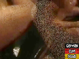 German gay in sling barebacked and fisted in club orgy