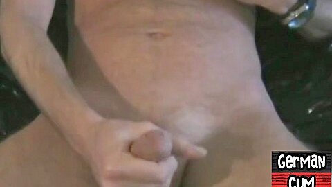 German gaydaddies eat cum from BFs belly after masturbation