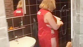 German granny gives golden shower