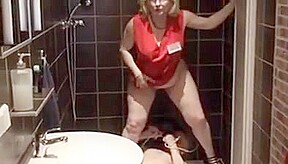 German granny gives golden shower