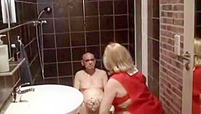 German granny gives golden shower