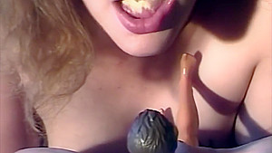 Giantess dominates tiny man - mouth, vore, spit, piss, human dildo