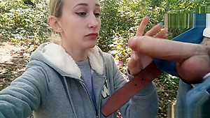 Girl gave a BLOWJOB to a friend in the park - 4K MissNimpho 