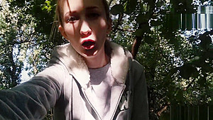 Girl gave a BLOWJOB to a friend in the park - 4K MissNimpho 