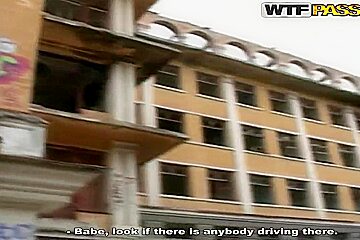 Giving wild blowjob in the car delights sexy Yulia
