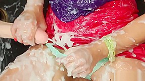 Glam euro completely covered with cum