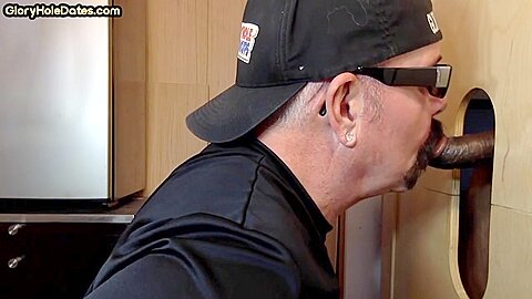 Gloryhole BJ DILF eats black cock 4 cum in mouth taste