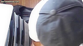 Gloryhole BJ DILF sucks dick and eats cum in home closeup