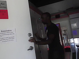 Gloryhole Slut Cadence Lux Sucks Black Cock