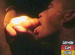 Gloryhole amateur German stud sucks cock in closeup 4 facial