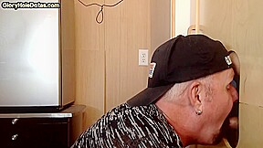 Gloryhole cum loving DILF sucks rod in homemade video