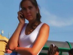 Gorgeous teen 18+ blonde candid vid