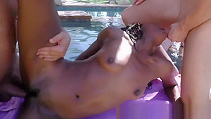 Group slammed black whore
