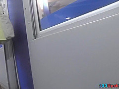 G-string upskirt footage of a chick wearing mini skirt