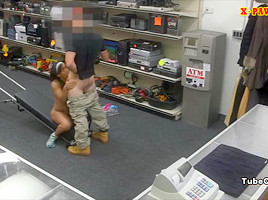 Gym trainer selling her stuff and fucked at the pawnshop