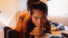 HD Thai teen 18+ heather deep give morning blowjob deepthroat creamthroat after shower
