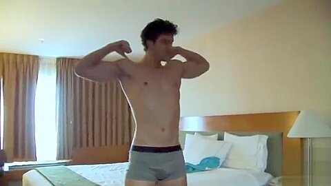 Handsome guy masturbation and showering