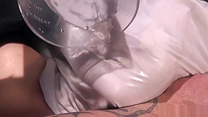 Hogtied blonde gets water torment
