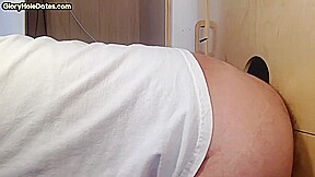 Homemade gloryhole BJ DILF barebacked in sling at home