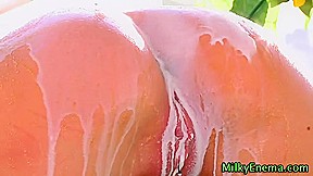 Honey bee hoe gives milk enema