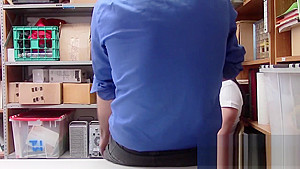 Horny Raven is stripped down and banged by horny officers big cock