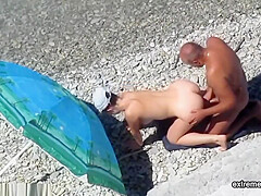 Horny Stepmom In The Sea And On The Beach