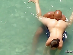 Horny Stepmom In The Sea And On The Beach
