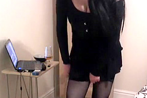 Horny amateur shemale video with Webcam, Stockings scenes