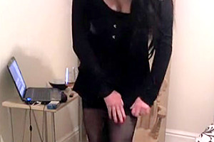 Horny amateur shemale video with Webcam, Stockings scenes
