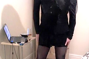 Horny amateur shemale video with Webcam, Stockings scenes
