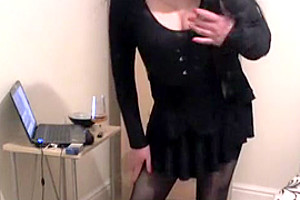 Horny amateur shemale video with Webcam, Stockings scenes