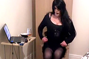 Horny amateur shemale video with Webcam, Stockings scenes