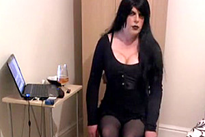 Horny amateur shemale video with Webcam, Stockings scenes