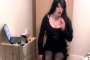 Horny amateur shemale video with Webcam, Stockings scenes