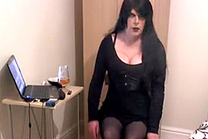 Horny amateur shemale video with Webcam, Stockings scenes