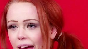 Horny centerfold gets cum shot on her face swallowing all the love juice