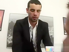 Horny gay boys suck dick at the office during job interview