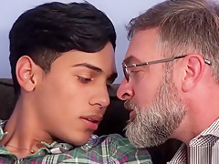 Horny hard stepdad teaches twink latino how to impress