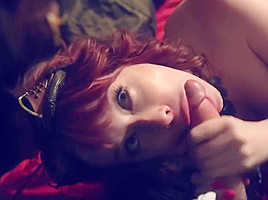 Horny, medieval girl is moaning while having casual sex in the middle of the night