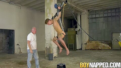 Horny older maledom wanks off his young subs thick cock