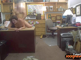 Horny wife teases and strip off then pawns pussy for cash