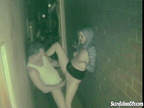 Hot Couple Blowjob and Fucking back of club