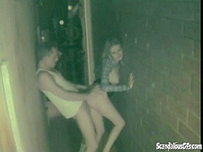 Hot Couple Blowjob and Fucking back of club