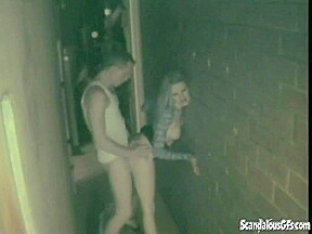 Hot Couple Blowjob and Fucking back of club