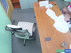 Hot Czech Nurse Strokes Cock