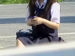 Hot Jap schoolgirls 18+ losing their pants to sharking