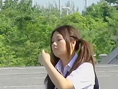 Hot Jap schoolgirls 18+ losing their pants to sharking